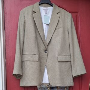 NWT- H&M Textured Oversized Blazer - Sage Green
